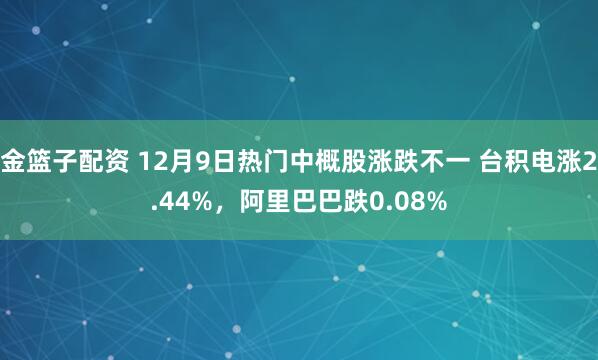 金篮子配资 12月9日热门中概股涨跌不一 台积电涨2.44%，阿里巴巴跌0.08%