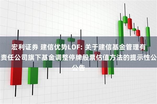 宏利证券 建信优势LOF: 关于建信基金管理有限责任公司旗下基金调整停牌股票估值方法的提示性公告